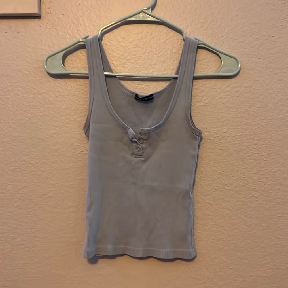Light blue Brandy Melville tank top with buttons